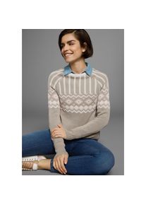AJC , Jacquardpullover, mit Norwegermuster in verschiedenen Farbvarianten , rosa , Langarm Pullover mit Rundhals-Ausschnitt von AJC
