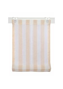 Kutti, Raffrollo &raquo;Bornholm&laquo; mit Hakenaufh&auml;ngung ohne Bohren halbtransparent, Polyester, gewebt, Streifen, mit Edelstahlhaken, creme, Obermaterial: 100
