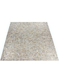 Lederteppich »Shawn - Fellteppch« rechteckig 8 mm Höhe 100% Rindsleder, Patchwork-Dessin, Wohnzimmer , beige , my home , Obermaterial: 100% Rindsleder