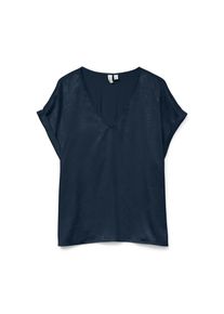 Véro Moda Vero Moda , Blusentop »VMBALIA S/S V-NECK T-SHIRT WVN BTQ GA« , blau , Blusenshirt von Vero Moda