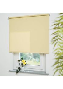 Springrollo »Uni« Lichtschutz freihängend lichtdurchlässig , gelb , Liedeco , Obermaterial: 95% Polyester, 5% Metall