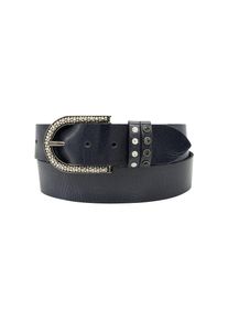 AnnaMatoni , Ledergürtel Gürtel mit Strass-Steinen besetzt , blau