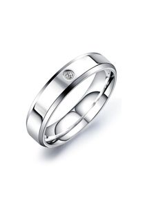 Firetti, Unisex, Partnerring &raquo;Schmuck Geschenk "LIEBE" Shine&laquo; mit Zirkonia (synth.), edelstahlfarben, kristallwei&szlig;, 62, Edelstahl, 5mm, Klassischer 