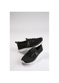 Aniston SHOES , Slip-On Sneaker, Freizeitschuh, Halbschuh, Schnürschuh - NEUE KOLLEKTION , schwarz , Aus pflegeleichtem Textil in Strickoptik