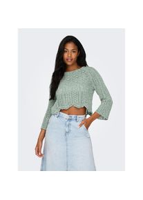Only , Rundhalspullover »ONLNOLA LIFE 3/4 PULLOVER KNT NOOS« , grün , Verkürzter Strickpullover von Only