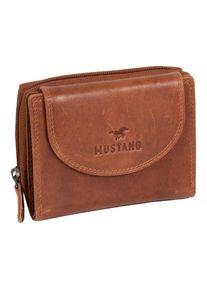 Mustang , Geldbörse »Udine leather wallet top opening« im praktischen Format , braun