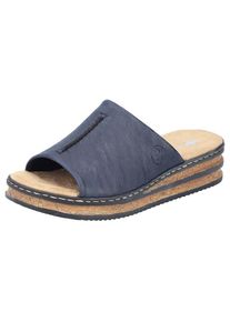 Rieker, Unisex, Pantolette Keilabsatz, Sommerschuh, 150 Jahre Rieker Jubil&auml;umsartikel, dunkelblau, 37, Bequeme Pantolette zum Schlupfen