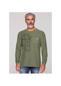 CAMP DAVID , Damen , Rundhalspullover mit Brusttasche , gr&uuml;n , Leichter Pullover von CAMP DAVID