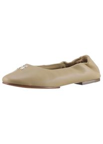 Tommy Hilfiger , Ballerina »TH ELEVATED ELASTIC BALLERINA«, Businessschuh, Halbschuh, Schlupfschuh mit TH-Schmuckelement , beige , Klassischer...