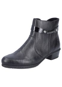 Rieker , Stiefelette mit kleiner Zierkette am Schaft, schmale Form , schwarz , Tolle Stiefelette mit Innen-Reissverschluss