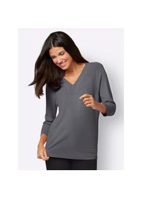Classic Basics , 3/4 Arm-Pullover »V-Pullover« , grau , mit 80% Viskose