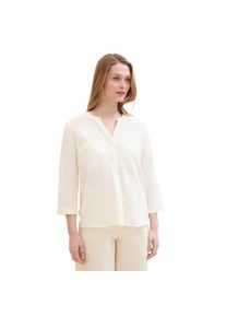 TOM TAILOR , Schlupfbluse mit Leinen , weiss , 3/4 Arm Bluse von TOM TAILOR