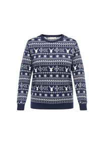 Only CARMAKOMA , Weihnachtspullover »CARXMAS WINTER LS O-NECK KNT« , blau , Curvy Pullover von Only CARMAKOMA