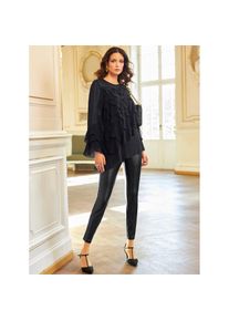 Heine , Chiffonbluse , schwarz , asymmetrisches Dessin