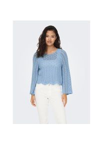 Only , Rundhalspullover »ONLNOLA LIFE 3/4 PULLOVER KNT NOOS« , blau , Verkürzter Strickpullover von Only