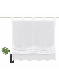 Raffrollo »Carpi« mit Schlaufen Transparent, Voile, Polyester , weiss , my home , Obermaterial: 100% Polyester
