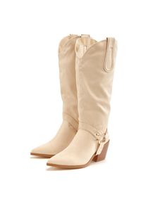 Lascana , Damen , Stiefelette Cowboy Stiefel,Slouchy Boots mit abnehmbarem Schaft,Boots VEGAN , beige , 2-in-1 Stiefel: Mit abnehmbarem Schaft