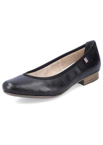 Rieker, Unisex, Ballerina Pumps, Business Schuh in schlichter Eleganz, schwarz, schwarz, 38, Mit Logopr&auml;gung