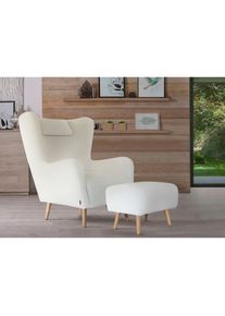 Home Affaire Sessel »Telford auch in Fellimitat, Sessel B/T/H: 77/92/106 cm«, wahlweise mit und ohne Hocker, in vielen Bezugsqualitäten, Ohrensessel , beige ,...