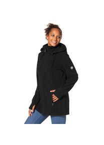 Polarino , Damen , Fleecejacke mit Kapuze f&uuml;r kalte Tage, aus Fleece, sportlicher Stil, atmungsaktiv , schwarz , H&uuml;ftbedeckender Schnitt und...