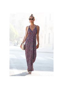 Lascana, Unisex, Lascana Maxikleid mit Paisleymuster und verstellbarem Ausschnitt, Sommerkleid, beere, bedruckt, 36, N-Gr, Verf&uuml;hrerisch verstellbarer