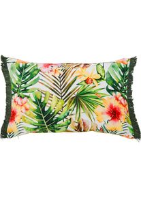 Dekokissen »Fringe Jungle Flowers« bedruckt, Reissverschluss, Kissenhüle ohne Füllung, 1 Stück , bunt , done. , Obermaterial: 100% Polyester