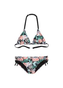 Chiemsee, Unisex, Triangel-Bikini mit floralem Design, schwarz, bedruckt, 134/140, N-Gr, Mit tropischem Print
