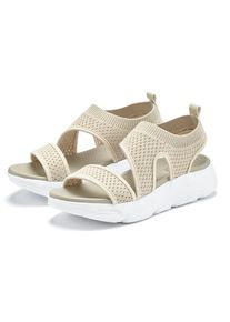 Lascana , Sandale »Sommerschuh« Sandalette, Sommerschuh aus elastischem Textil besonders leicht VEGAN , beige , Textilschuhe, Stoffschuhe - luftig...