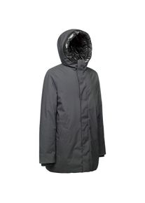 Geox , Langjacke »SPHERICA« mit Kapuze mit verdecktem Reissverschluss & Druckern, Leistentaschen, Kapuze , grau , Jacke von Geox