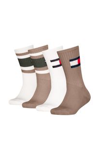 Tommy Hilfiger, Herren, Socken &raquo;TH KIDS SOCK 4P FLAG & SPORT STRIPE ECOM&laquo; 4 Paar, mit verst&auml;rkten Fersenbereichen, camel, 27-30, Kindersocken von 