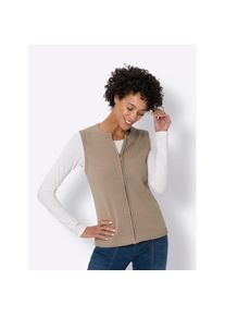Classic Basics , Strickweste , beige , reine Baumwolle