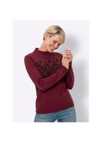 Classic Basics , Stehkragenpullover »Stehkragen-Pullover« , rot , gerippter Stehkragen