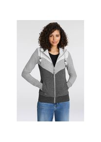 Ragwear , Damen , Sweatjacke »TREGA ZIP O« im Colorblocking-Design , grau , Vegan, von PETA verifizierte Sweatjacke "Trega Zip O" von Ragwear