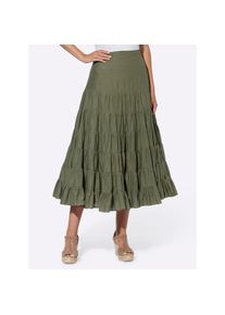 Heine, Unisex, Heine Maxirock, khaki, 40, schwingender Stufenrock