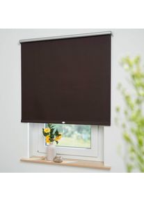 Springrollo »Thermo« verdunkelnd energiesparend mit Bohren freihängend Rollowelle 36 mm, starke Feder , braun , Liedeco , Obermaterial: 95%...