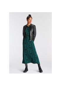 Tamaris , Maxikleid figurbetont, aus Jersey, Langarm, mit Rundhalsausschnitt , grün , Figurbetonte Passform mit gesmokter Taille für eine feminine...