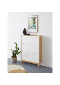 Andas , Jugendliche , Schuhschrank »Pandrup« mit 3 Klappen, ca. 8 Paar Schuhe pro Klappe, Höhe 125 cm , weiss , Andas Nordic Interior – modern...