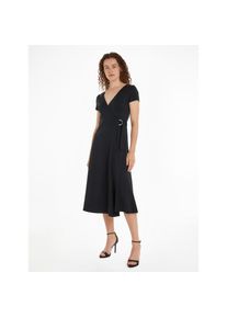 Tommy Hilfiger , Wickelkleid »UTILITY WRAP MIDI DRS SS«, mit verstellbarem Gürtel , schwarz , Figurumspielende Passform, schmeichelt jeder Figur