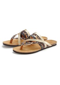 Lascana , Zehentrenner Sandale, Pantolette aus Leder mit Korkfussbett , schwarz , Made in Spain