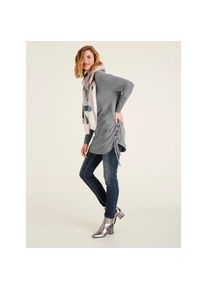 Heine , Rundhalspullover »Longpullover« , grau , Mit Rundhalsausschnitt