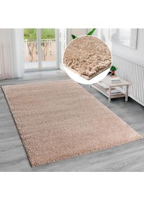 Hochflor-Teppich »Shaggy Soft«, rechteckig, 30 mm Höhe, gewebt, Uni Farben, besonders weich und kuschelig , beige , Bruno Banani