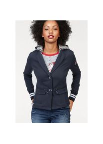 Kangaroos, Unisex, Kangaroos Sweatblazer mit vielen Details und abnehmbarer Kapuze, marine, hellgrau, meliert, 36, L&auml;ssiger Blazer aus Sweat-Ware von 