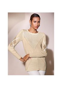 CRÉATION L creation L , Rundhalspullover »Lyocell-Viskose-Pullover« , beige , hochwertiger Materialmix aus Lyocell und Viskose