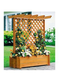Promadino, Promadino Spalier Pergola mit Pflanzkasten, BxTxH: 102x65x140 cm, honigbraun, Holzwerkstoff, B/H/T: 102 cm x 140 cm x 65 cm