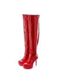 LASCANA Belle Affaire, Unisex, LASCANA Belle Affaire Overkneestiefel &raquo;High-Heel-Stiefelette mit Plateau,&laquo; in erotischer Lack-Optik, rot, 36, In 