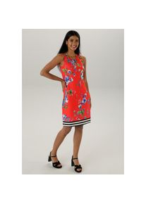 Aniston SELECTED , Sommerkleid, mit farbharmonischem Blütendruck , Ärmelloses Jerseykleid aus weicher Milano Rib-Qualität