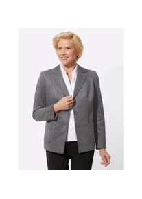 CLASSIC, Unisex, Jackenblazer &raquo;Lederimitat-Blazer&laquo;, grau, 48, edle Veloursleder-Optik