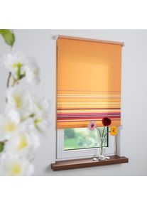Seitenzugrollo »Dekor Bordüre« Lichtschutz freihängend Seitenzugrollo Dekor Bordüre , orange , Liedeco , Obermaterial: 100% Polyester