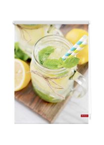 Seitenzugrollo »Klemmfix Motiv Limo« Lichtschutz ohne Bohren freihängend bedruckt , gelb , LICHTBLICK ORIGINAL , Obermaterial: 100% Polyester