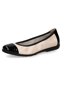 Caprice , Ballerina, Loafer, Slipper, Festtags Schuh mit Lack-Details , schwarz , Ballerina mit komfortablem Elastikeinfass